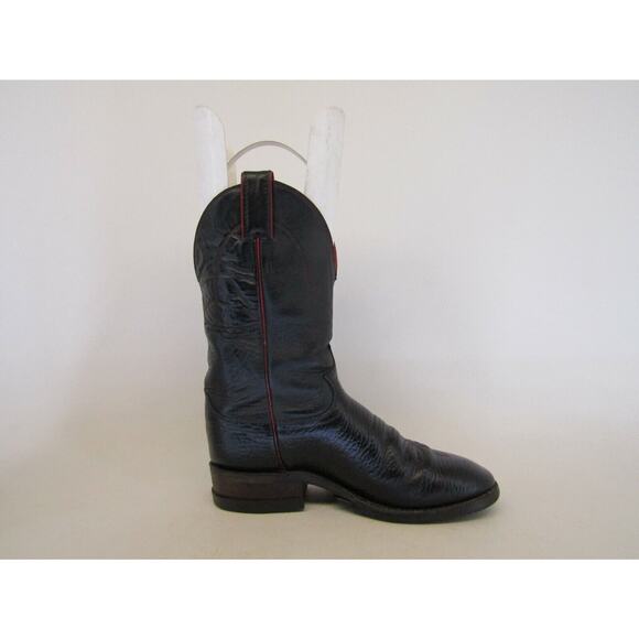 JUSTIN Mens Size 6 D Black Leather Bullhide Western Cowboy Boots main image 5